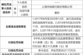 百万罚单再现！上海华瑞银行因三项事由被罚115万图片