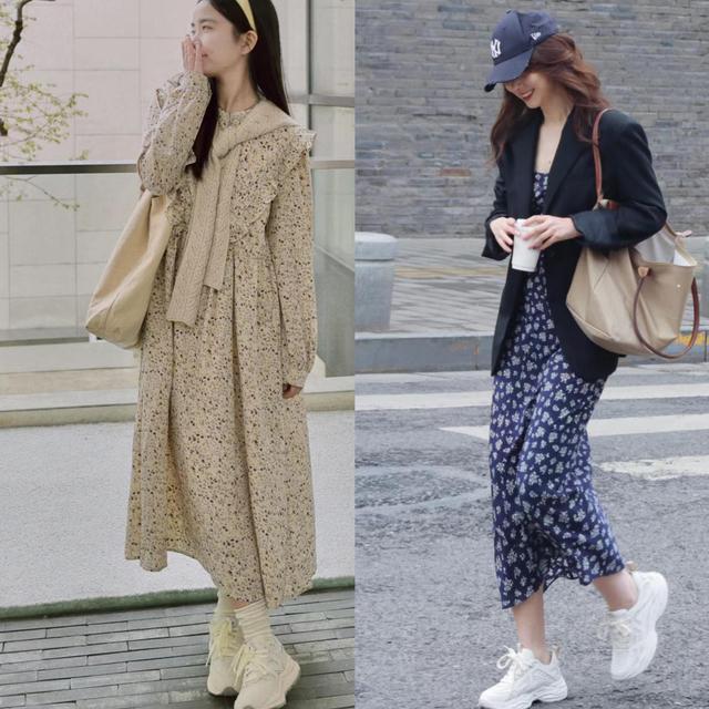 氛围感,而且在穿这种碎花连衣裙的时候,搭配高跟鞋和凉鞋已经烂大街了