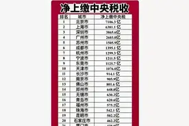 城市净上缴中央税收：经济规模与税收贡献不一致？图片