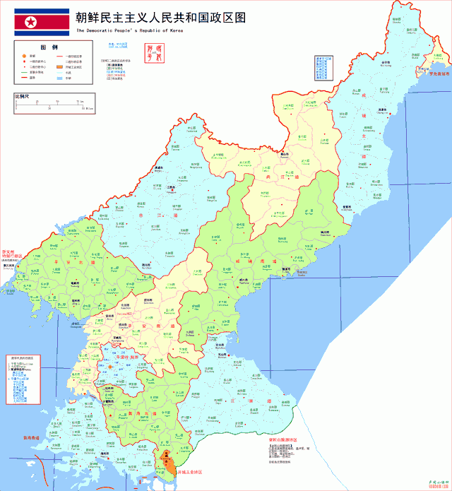 朝鲜半岛行政区划,由统一国家的八个道,变为分裂国家的十八个道