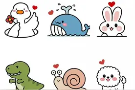 一组可爱的简笔画图片