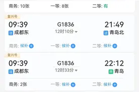 运行时间最长的动车组列车之一：从四川成都至山东青岛图片