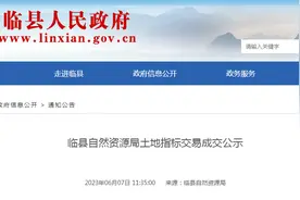 临县自然资源局土地指标交易成交公示图片