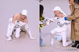 巴黎时装周“妖模”摔倒，白发魔女金·卡戴珊圆梦巴黎图片