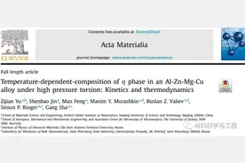 南京理工《Acta Materialia》：大变形7075铝合金η相的温度相关性图片