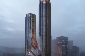 中国在建的最高双子楼：深投控超总C塔——核心筒钢结构正负零图片