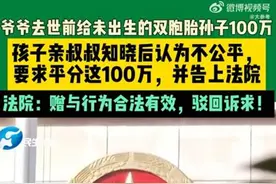 爷爷赠未出生孙子百万遭儿子起诉图片