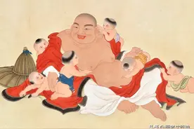 工笔画弥勒佛墨线底稿15幅（附彩图），大肚能容，笑对人生图片