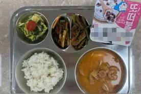 韩网友狂捧韩国小学伙食，扬言吃得太好！泔水画风看傻国内网友图片