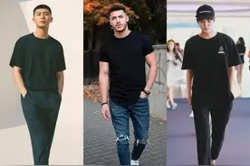 黑色T恤简约不单调，夏季学会这3种搭配技巧，造型满满的潮流感图片