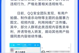 QQ封停涉虐杀动物帐号133个群聊95个图片