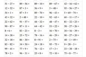 一年级数学下册每日一练100道100以内加减法口算题图片