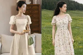 聪明女人很少选半身裙，今年流行这几条“收腰连衣裙”，优雅显瘦图片