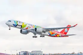 “熊三”入列！四川航空第三架A350熊猫彩绘飞机抵蓉图片