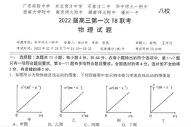 2022届高三新高考全国卷八省联考 第一次T8联考物理试卷（含答案）图片
