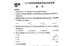 九年级数学「⑩」2022河南中考数学白卷试卷及答案图片