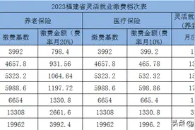 2023年福建省灵活就业缴费档次表，交60%退休待遇多少图片