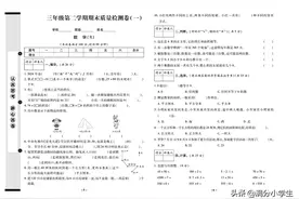 三年级下册数学：期末试卷7份，含答案，学习水平，考前复习评估图片