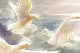 油画《和平鸽》是如何通过简单的线条，去创造出富有动态美的画面图片