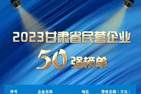 品牌榜｜2023甘肃省民营企业50强榜单发布图片
