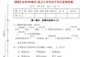 小升初试卷打印《语文》2022重点小学真题冲刺卷（2套，附答案）图片