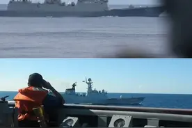 台军现场实拍：台军军舰与解放军军舰对峙，距离不到24米图片