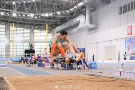 全国室内田径锦标赛男子三级跳远：朱亚明跳出17米36夺冠，创亚洲历史第二好成绩图片