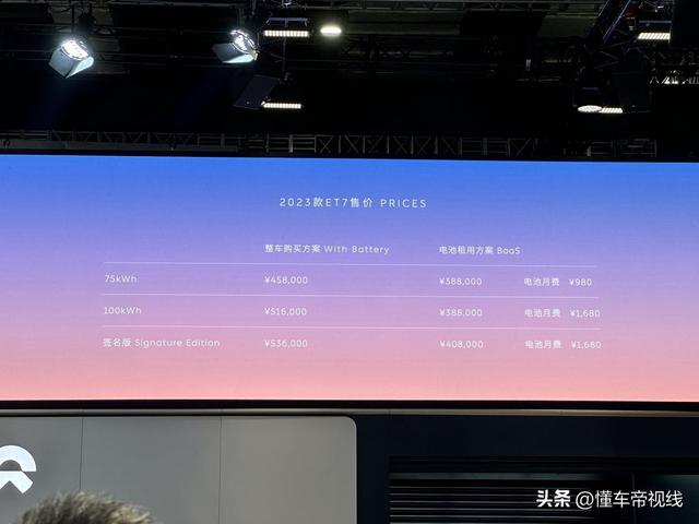 新车 | 售45.8万元起，增曙光金外观/配置升级，2023款ET7开启交付