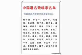 中国著名歌唱家名单，有人整理出来了，看看有没有你喜欢的。图片