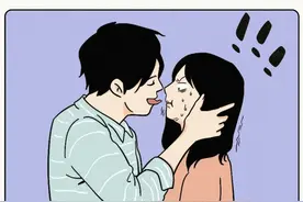 情侣接吻时，男生应该注意什么？（漫画）图片