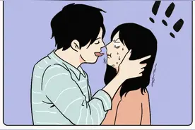 情侣接吻时，男生应该注意什么？（漫画）图片