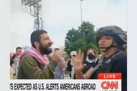 CNN女主播直播翻车，巴勒斯坦人闯入镜咆哮：你在这里不受欢迎图片