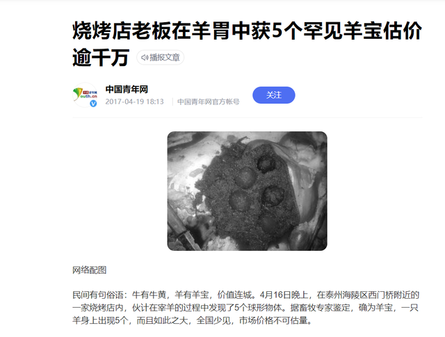 羊宝是什么（烧烤店宰羊发现羊肚里有5个羊宝）