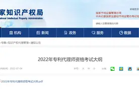 《2022年专利代理师资格考试大纲》发布图片