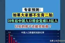50年后中国人口变成5.8亿人，谁之过？图片
