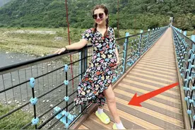 Selina和男友出游，挺孕肚过母亲节，大方晒出双腿烧伤疤痕不自卑图片