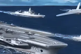 江南造船厂曝光：舷号20航母CG图，舰岛变小后移，核航母要来了？图片