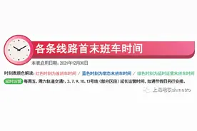 今天启用！上海地铁最新首末班车时刻表来了图片