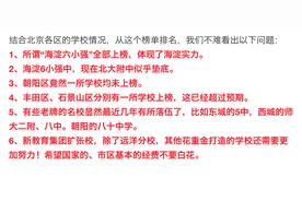 北京排名前十学校，朝阳、东城惨淡！丰台、石景山有意外图片