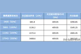 2023年河南省灵活就业社保缴费价格表，算最低档次退休待遇图片