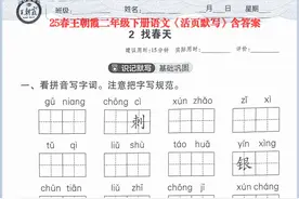 25春王朝霞二年级下册：语文《活页默写》含答案，精准配套提升！图片