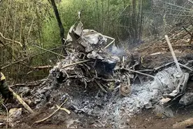 印军直升机在藏南坠毁，飞机摔成零件，两名飞行员当场死亡图片