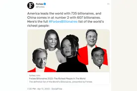 福布斯发布2022年世界亿万富翁排行榜图片