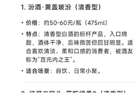 Deepseek：百元以内，好喝的白酒，最强AI推荐！图片