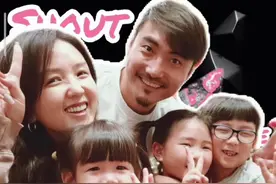 何洁新年首晒全家福，三个儿女长大了都像妈妈，一家五口超幸福图片