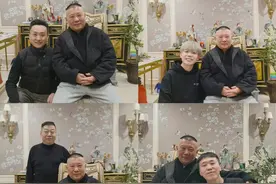 郭德纲豪宅内庆49岁生日！面色红润一脸笑容，众徒弟蹲下亲密合影图片