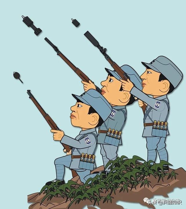 八路军制作的简易武器,一把用木头制成,一把民兵和游击队员用(怎么制