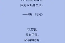 顾城的诗，美得一塌糊涂图片