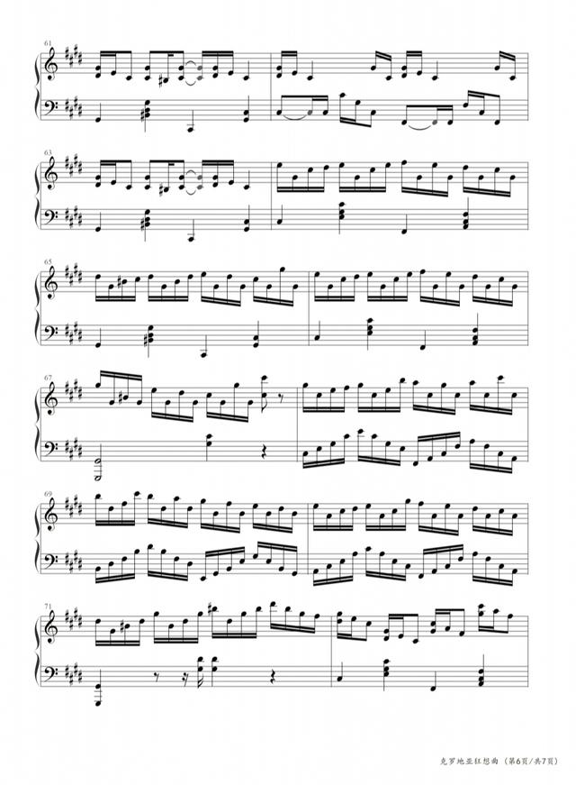 克罗地亚狂想曲，钢琴谱原版，马克西姆，曲谱分享