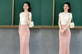 夏天裙子尽量穿浅不穿深，试试这些半身裙穿搭，显瘦又优雅图片